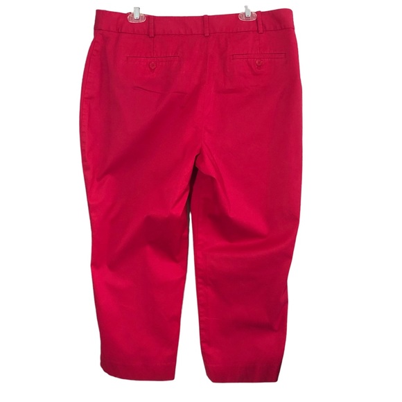 TALBOTS Curvy The Perfect Crop Pants Red Pink Sz 16 - Picture 2 of 12
